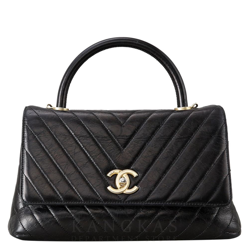CHANEL(USED)샤넬 쉐브론 코코핸들 미듐