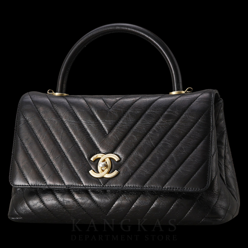 CHANEL(USED)샤넬 쉐브론 코코핸들 미듐