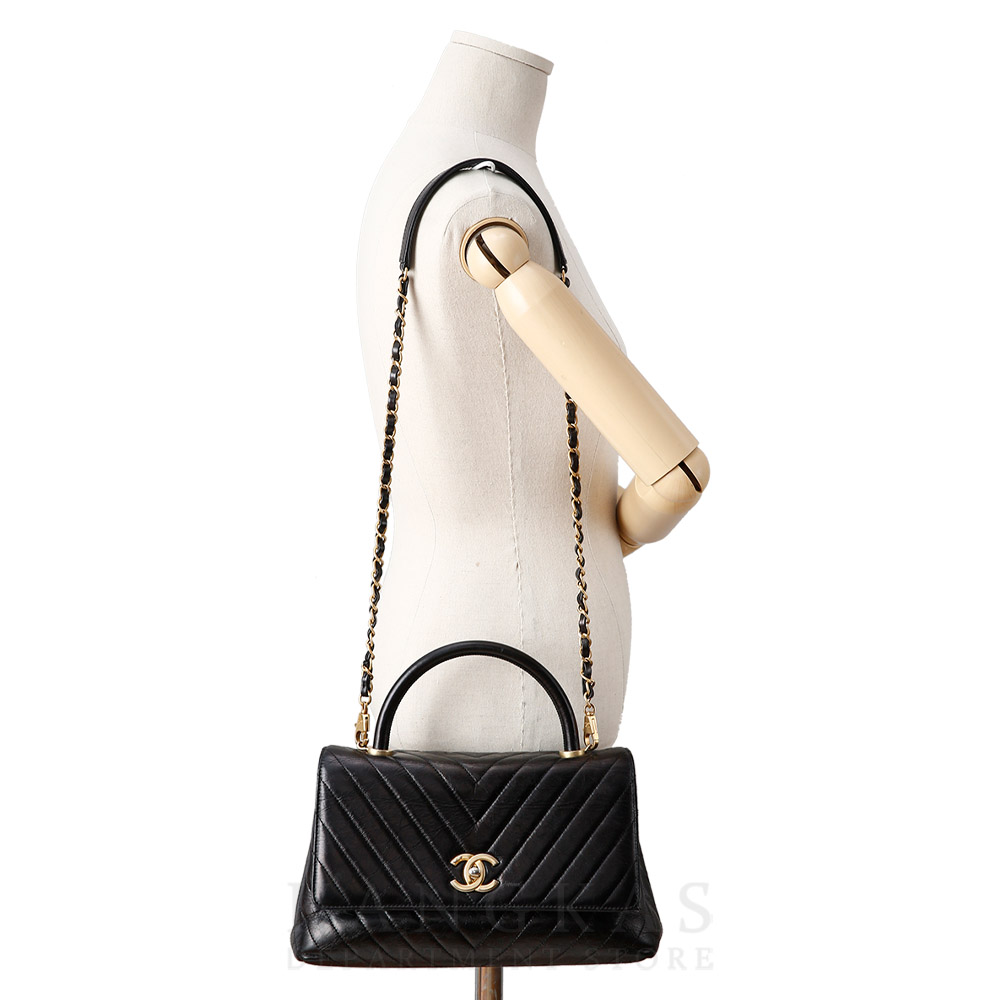 CHANEL(USED)샤넬 쉐브론 코코핸들 미듐