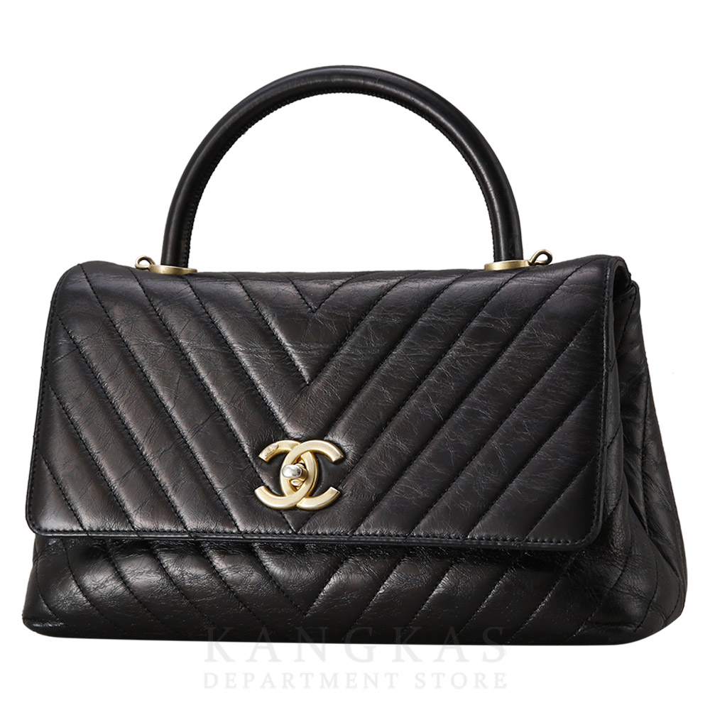 CHANEL(USED)샤넬 쉐브론 코코핸들 미듐