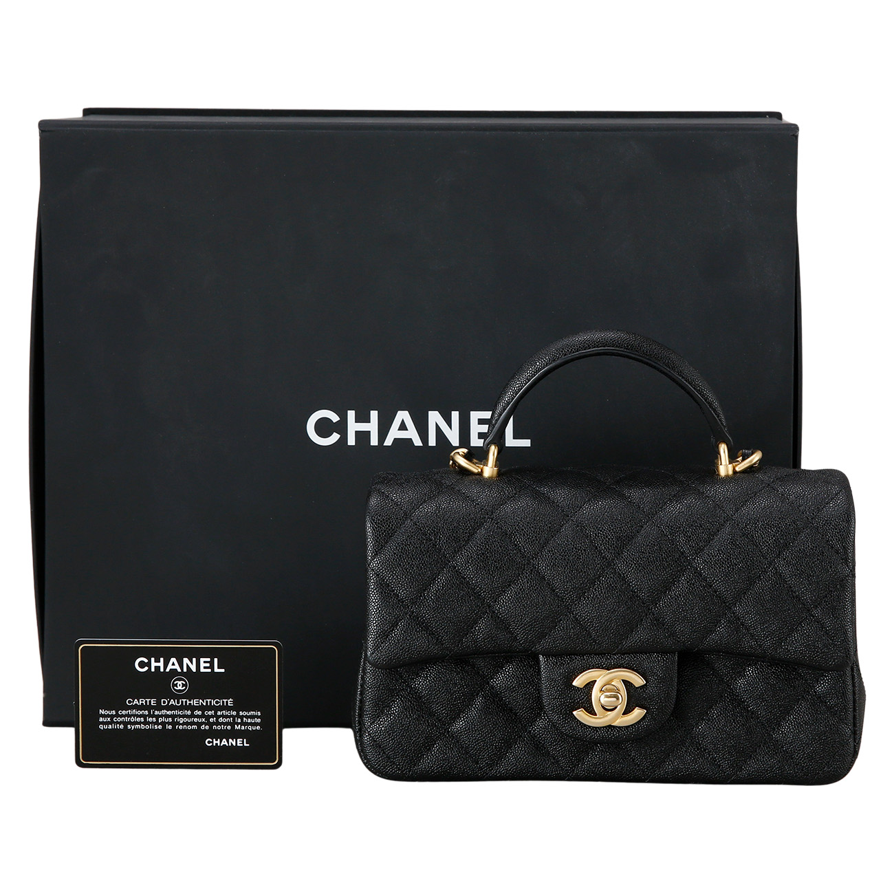 CHANEL(USED)샤넬 캐비어 클래식 뉴미니 탑핸들
