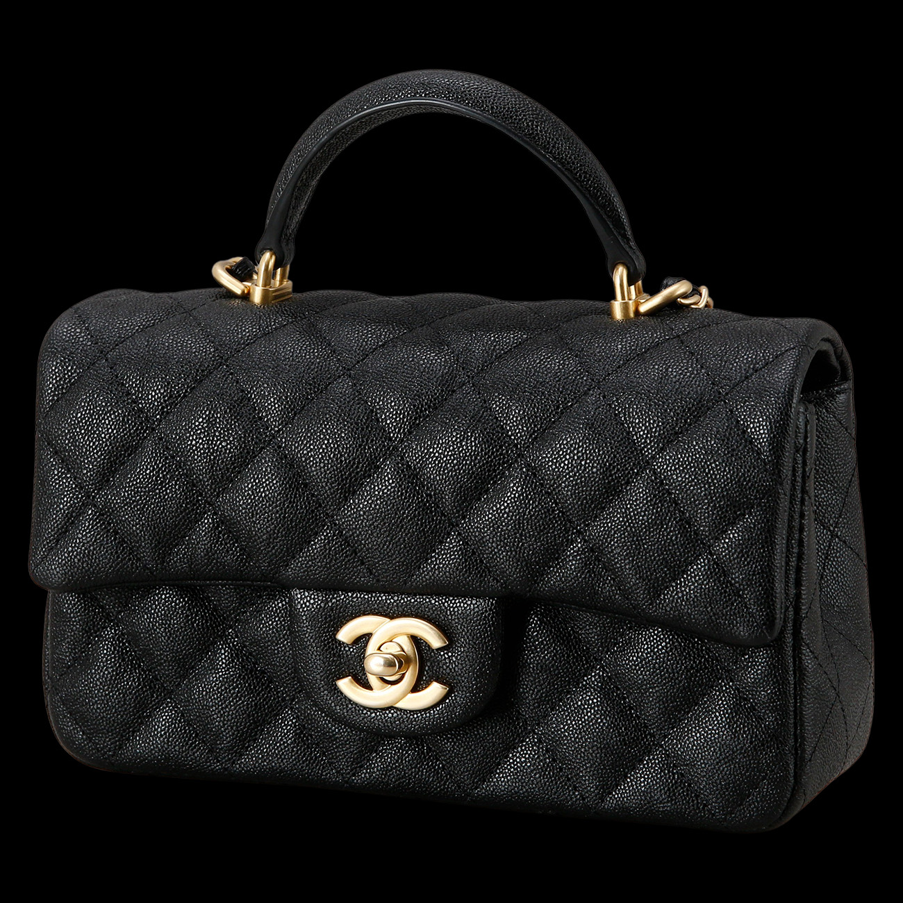 CHANEL(USED)샤넬 캐비어 클래식 뉴미니 탑핸들
