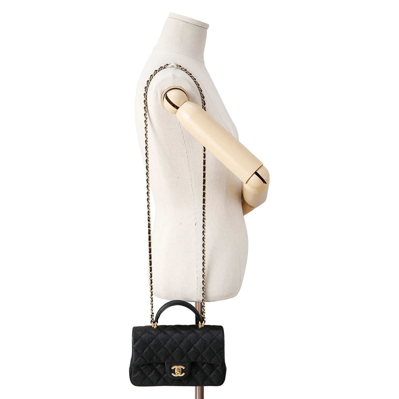 CHANEL(USED)샤넬 캐비어 클래식 뉴미니 탑핸들