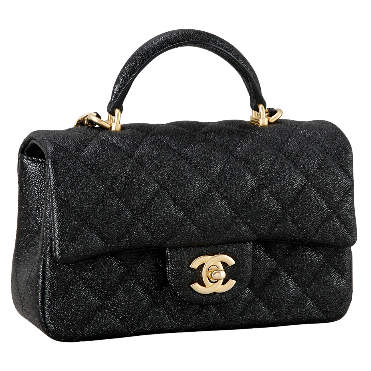 CHANEL(USED)샤넬 캐비어 클래식 뉴미니 탑핸들