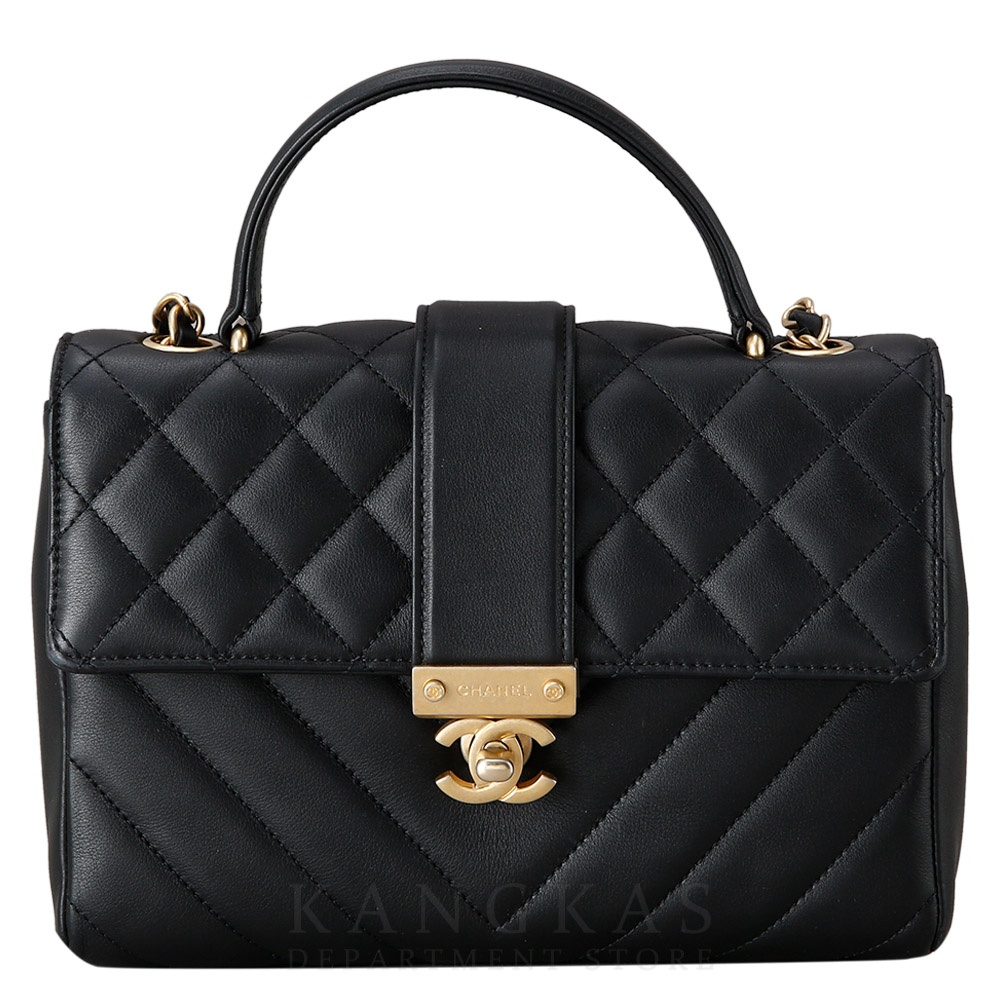 CHANEL(USED)샤넬 시즌 쉐브론 퀼팅 탑핸들 체인백