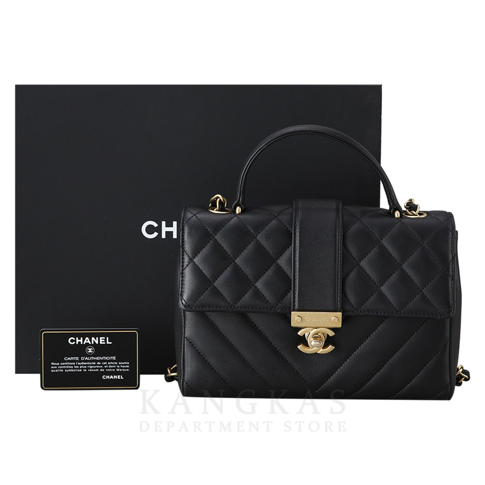 CHANEL(USED)샤넬 시즌 쉐브론 퀼팅 탑핸들 체인백