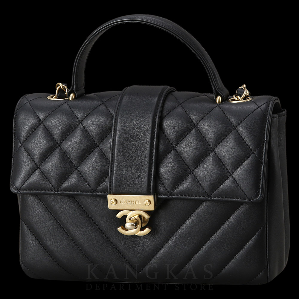 CHANEL(USED)샤넬 시즌 쉐브론 퀼팅 탑핸들 체인백