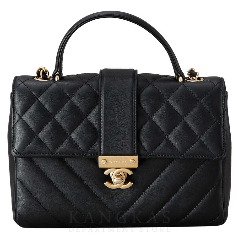 CHANEL(USED)샤넬 시즌 쉐브론 퀼팅 탑핸들 체인백