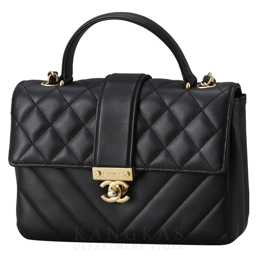 CHANEL(USED)샤넬 시즌 쉐브론 퀼팅 탑핸들 체인백