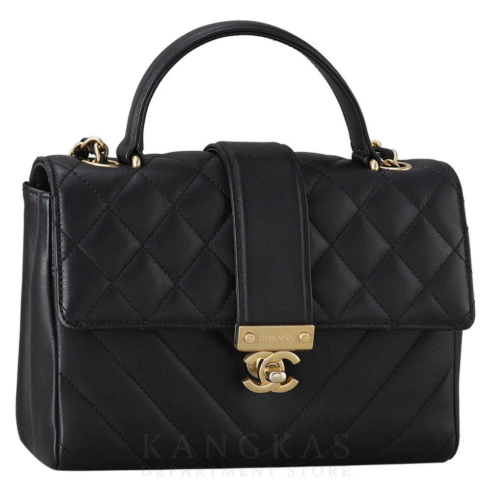 CHANEL(USED)샤넬 시즌 쉐브론 퀼팅 탑핸들 체인백
