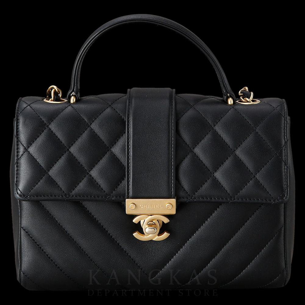 CHANEL(USED)샤넬 시즌 쉐브론 퀼팅 탑핸들 체인백