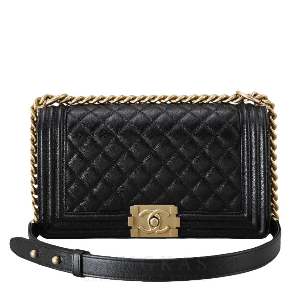 CHANEL(USED)샤넬 캐비어 보이샤넬 미듐