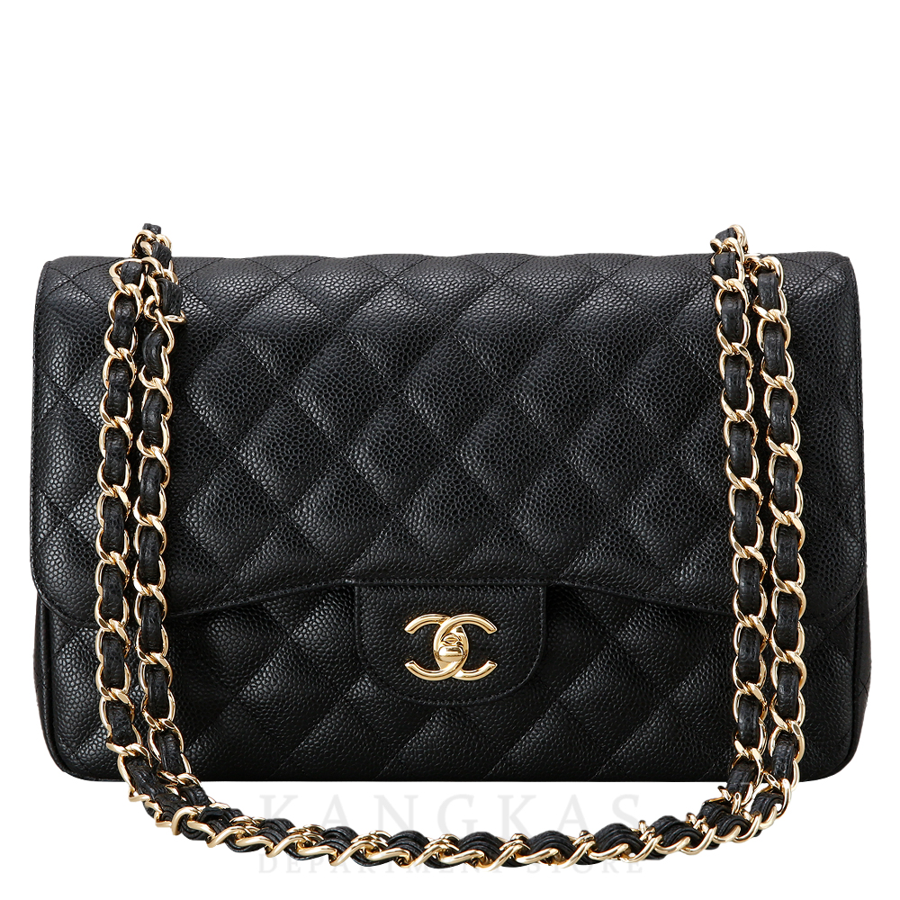 CHANEL(USED)샤넬 클래식 캐비어 점보 금장