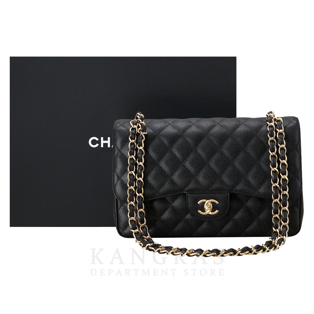 CHANEL(USED)샤넬 클래식 캐비어 점보 금장