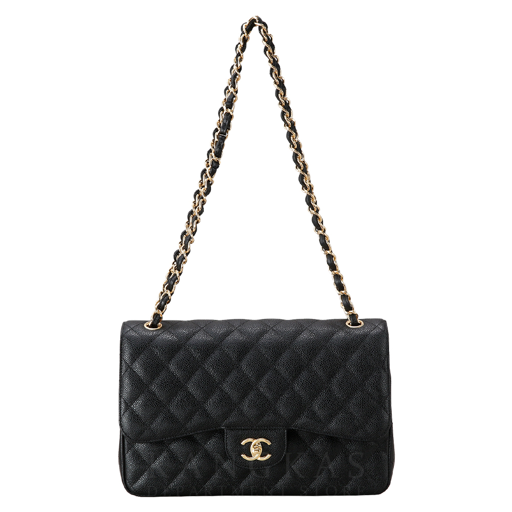 CHANEL(USED)샤넬 클래식 캐비어 점보 금장