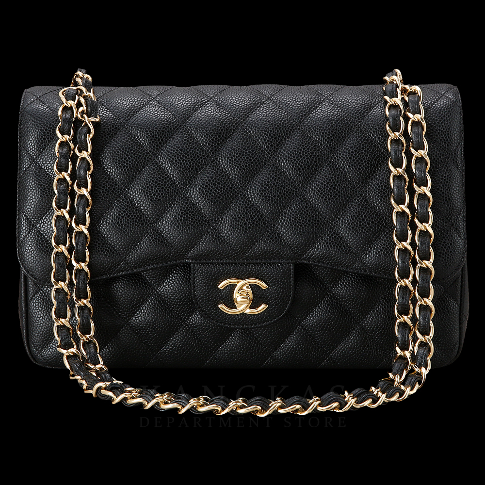 CHANEL(USED)샤넬 클래식 캐비어 점보 금장