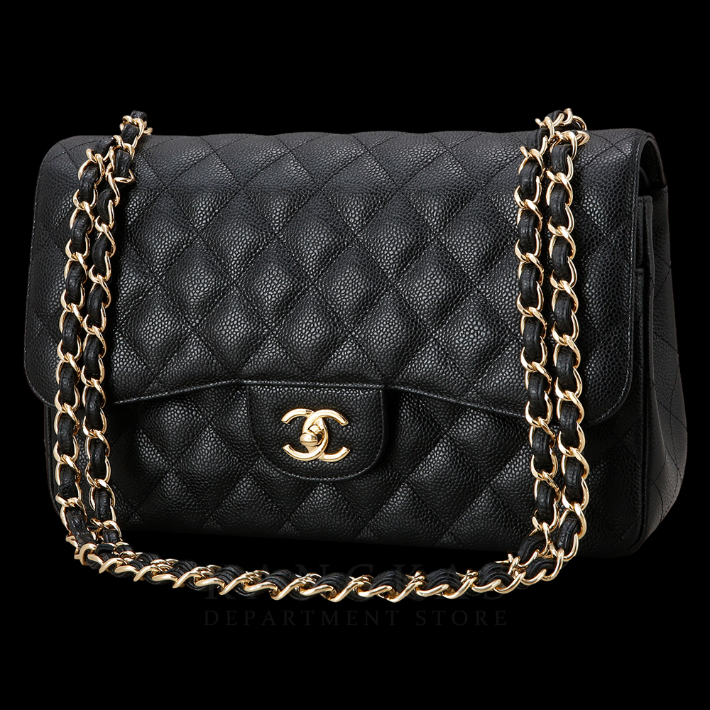 CHANEL(USED)샤넬 클래식 캐비어 점보 금장
