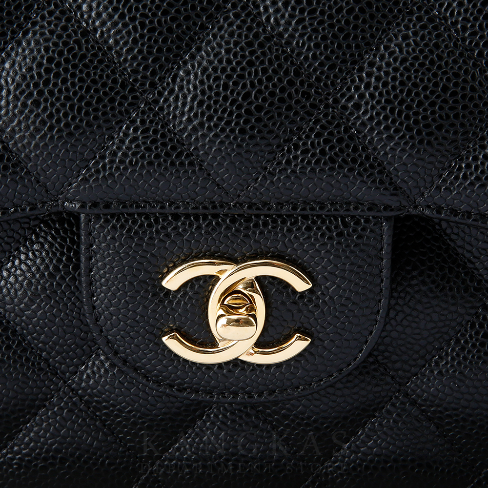 CHANEL(USED)샤넬 클래식 캐비어 점보 금장