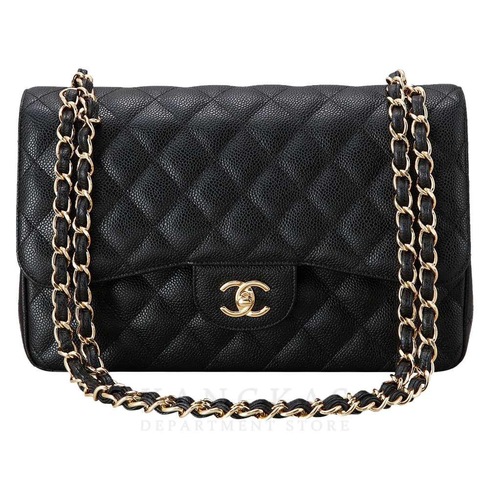 CHANEL(USED)샤넬 클래식 캐비어 점보 금장