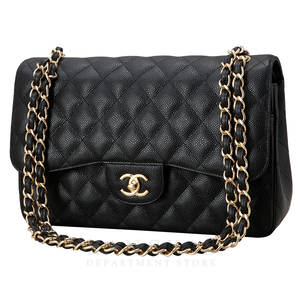 CHANEL(USED)샤넬 클래식 캐비어 점보 금장