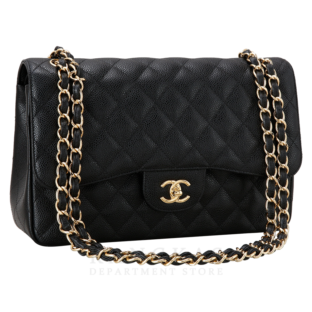 CHANEL(USED)샤넬 클래식 캐비어 점보 금장