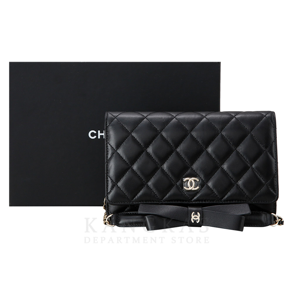 CHANEL(USED)샤넬 시즌 램스킨 리본 체인 스트랩 WOC