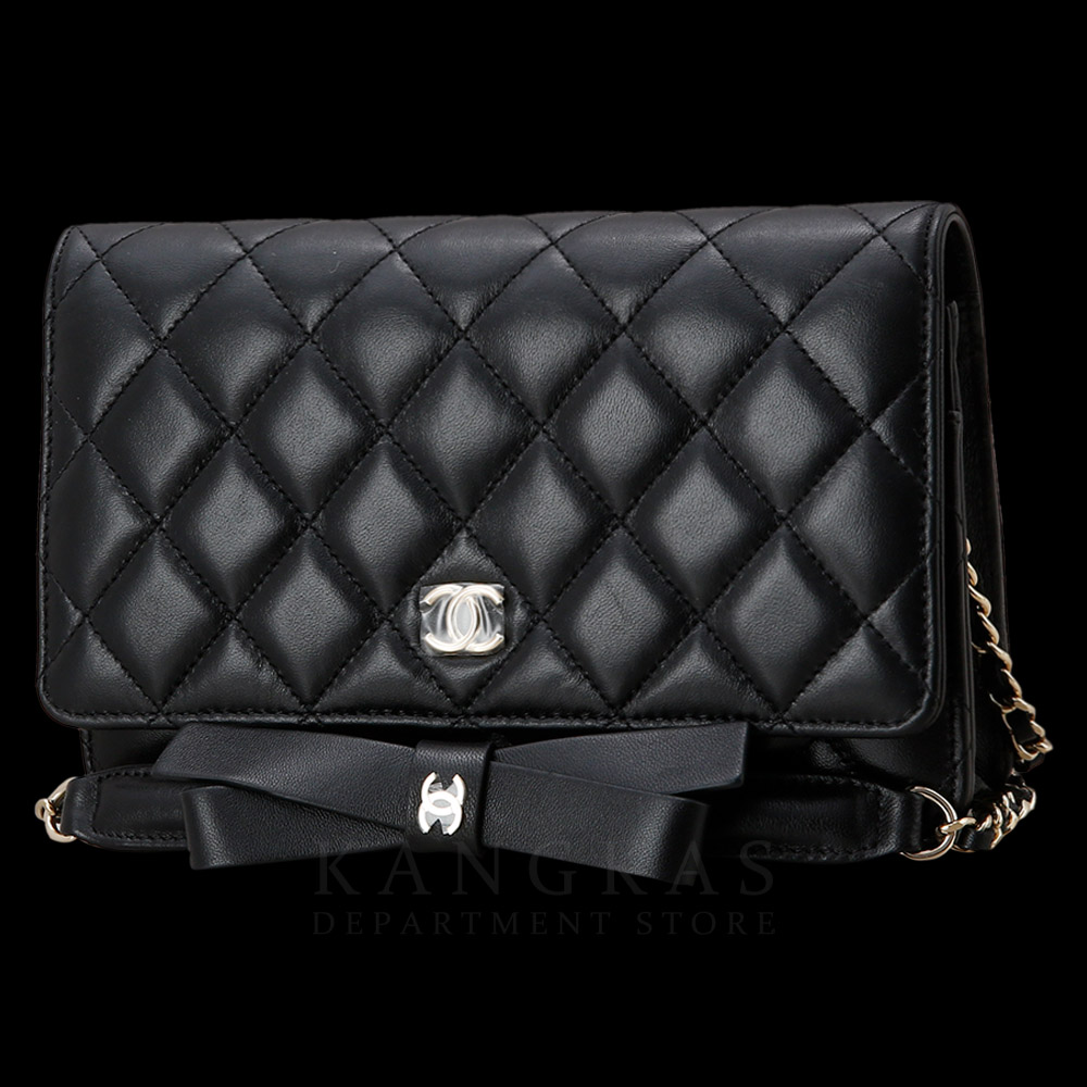 CHANEL(USED)샤넬 시즌 램스킨 리본 체인 스트랩 WOC