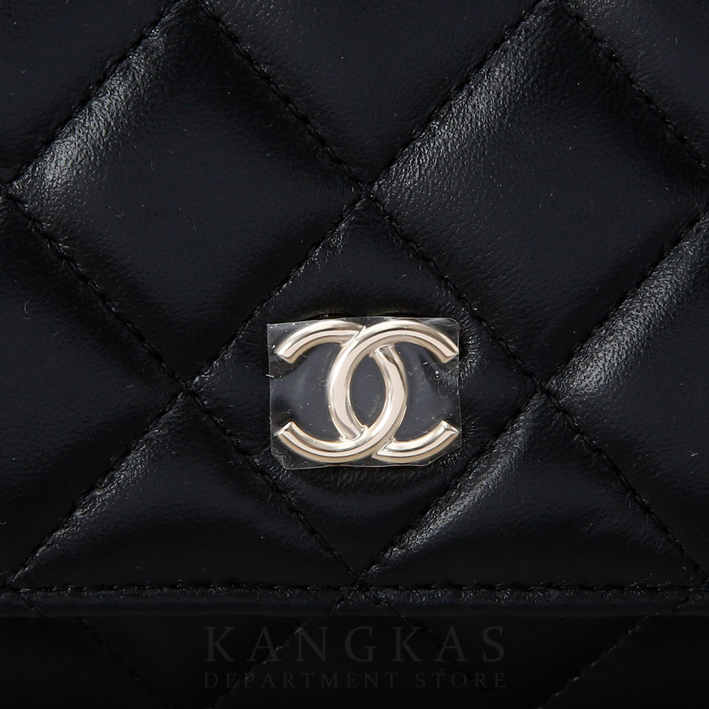 CHANEL(USED)샤넬 시즌 램스킨 리본 체인 스트랩 WOC