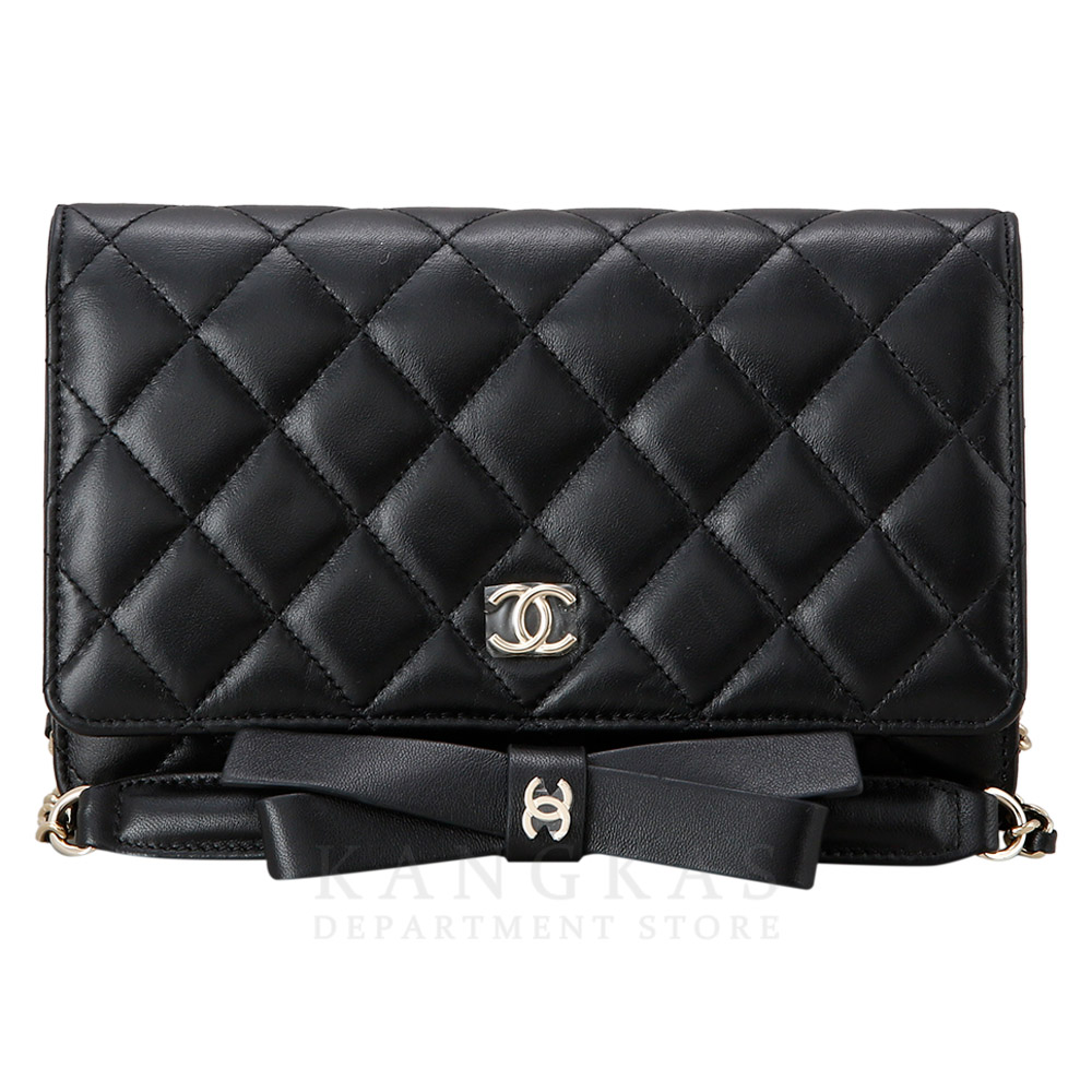 CHANEL(USED)샤넬 시즌 램스킨 리본 체인 스트랩 WOC