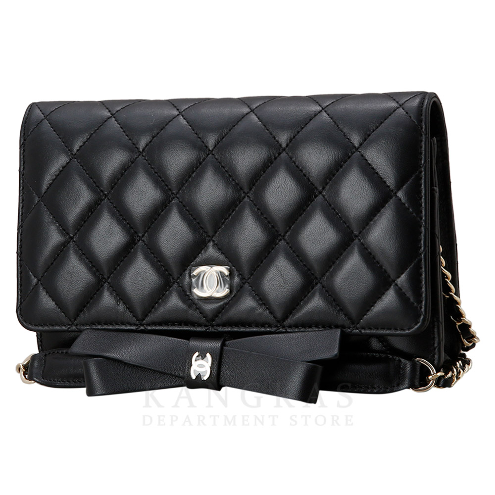 CHANEL(USED)샤넬 시즌 램스킨 리본 체인 스트랩 WOC