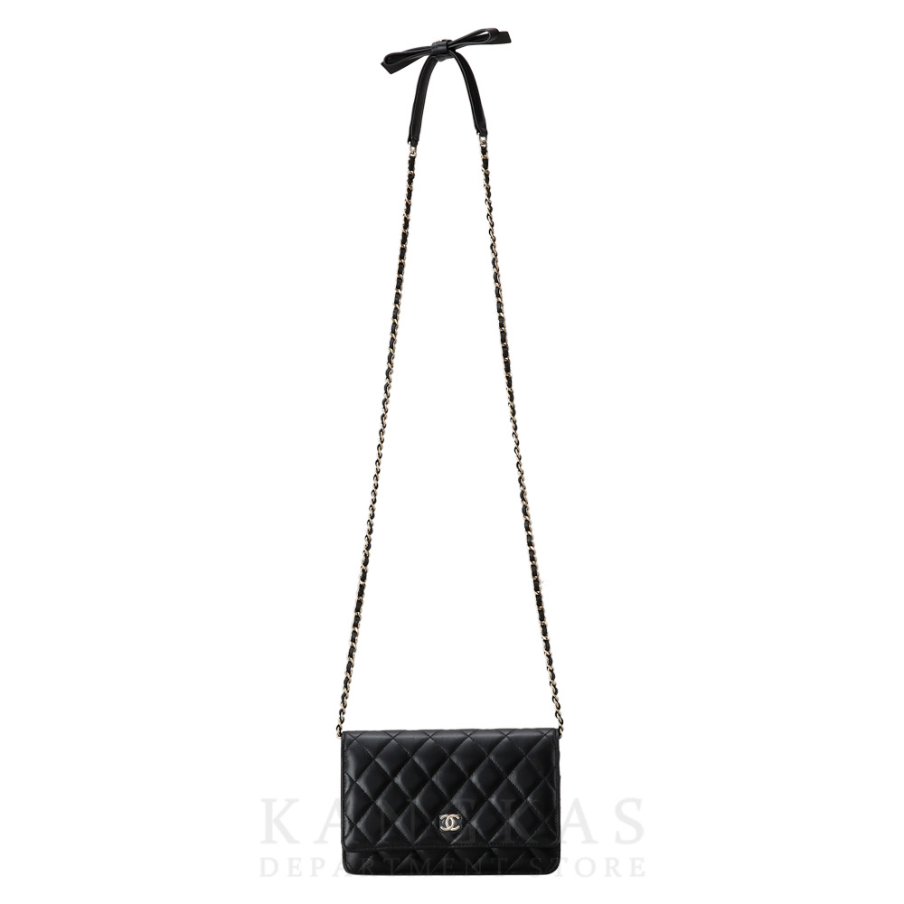 CHANEL(USED)샤넬 시즌 램스킨 리본 체인 스트랩 WOC