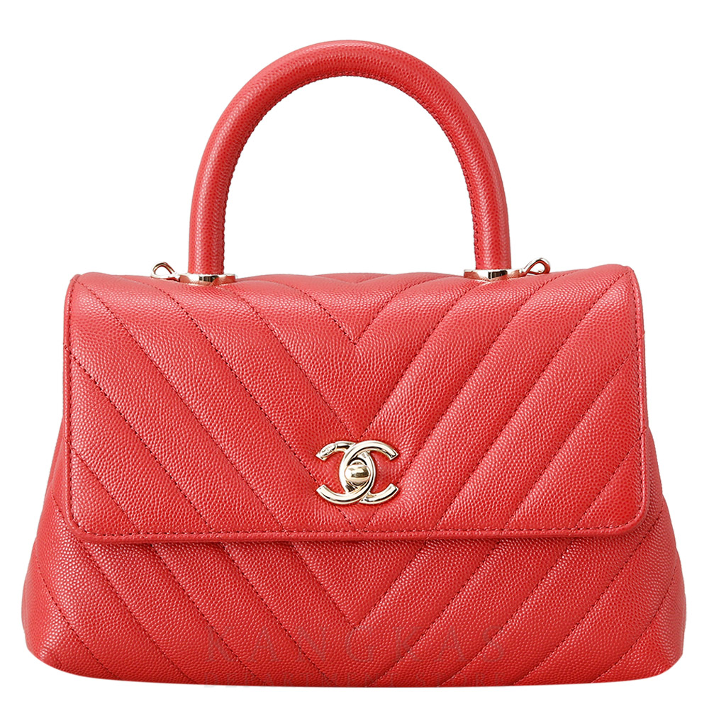 CHANEL(USED)샤넬 캐비어 쉐브론 코코핸들 스몰