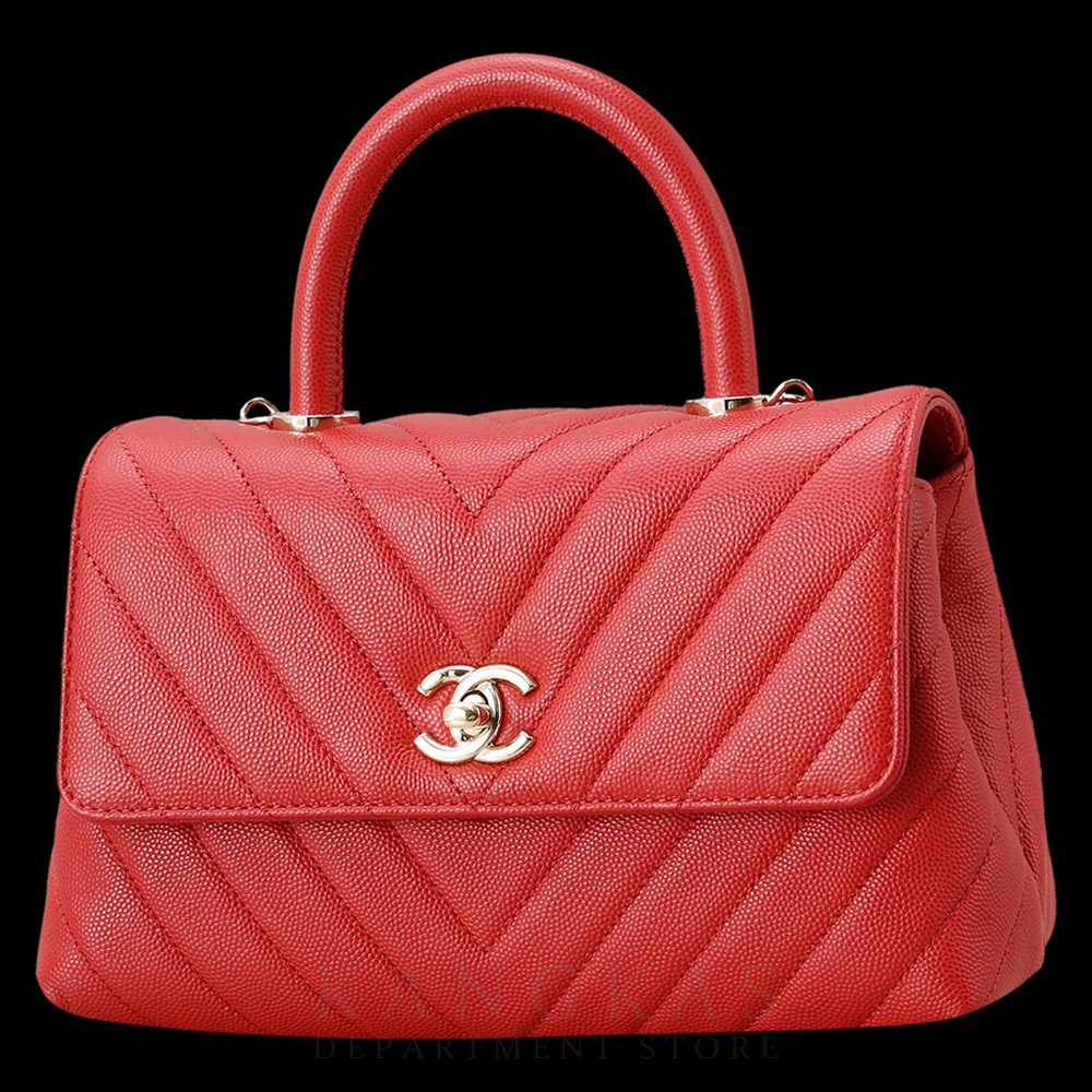 CHANEL(USED)샤넬 캐비어 쉐브론 코코핸들 스몰