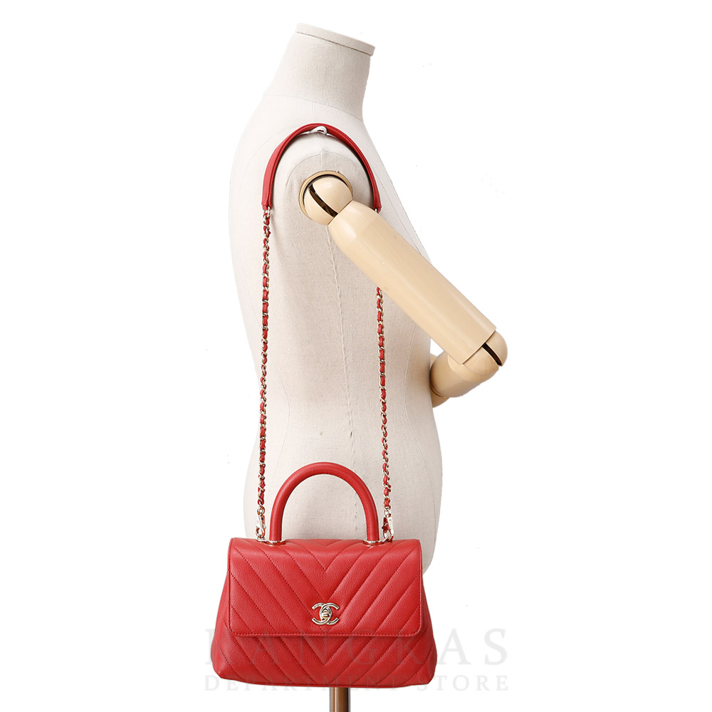 CHANEL(USED)샤넬 캐비어 쉐브론 코코핸들 스몰