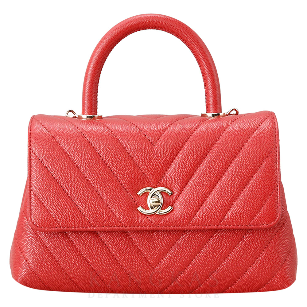 CHANEL(USED)샤넬 캐비어 쉐브론 코코핸들 스몰