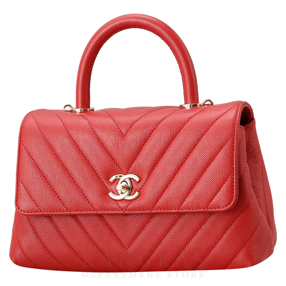 CHANEL(USED)샤넬 캐비어 쉐브론 코코핸들 스몰