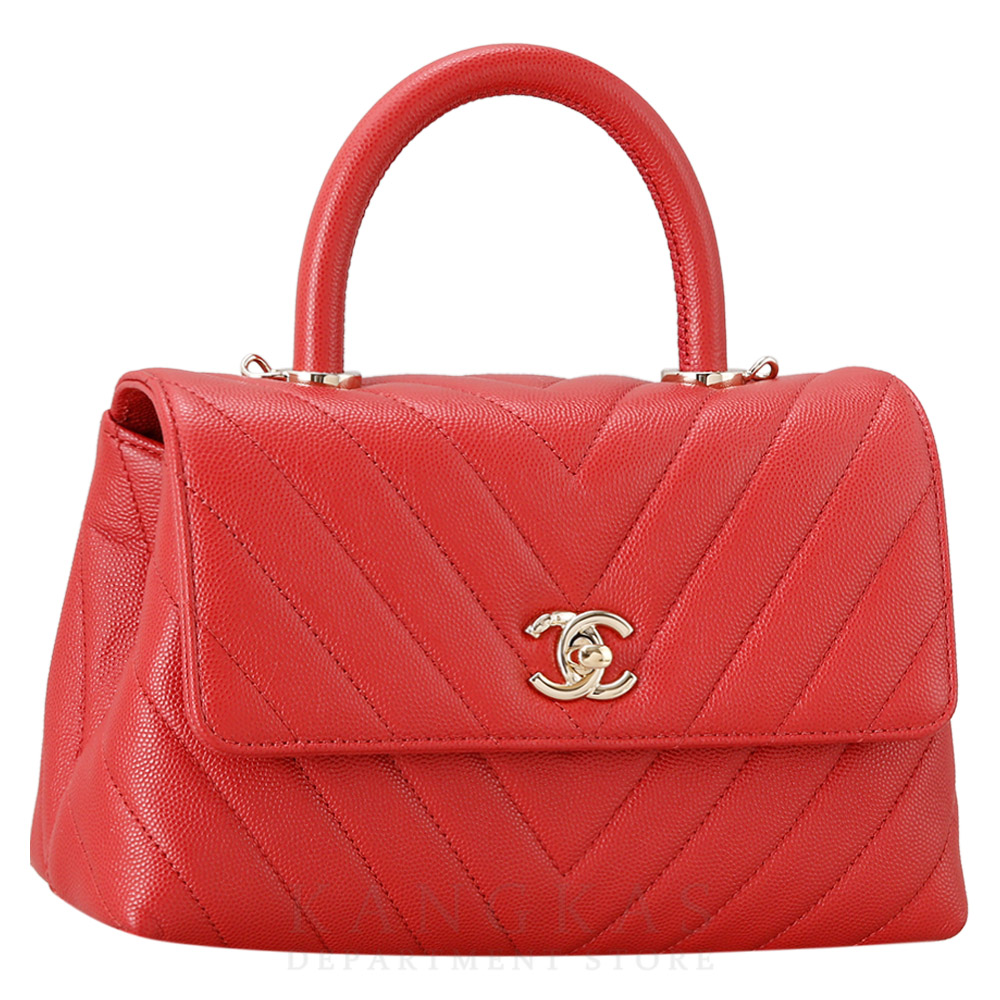CHANEL(USED)샤넬 캐비어 쉐브론 코코핸들 스몰