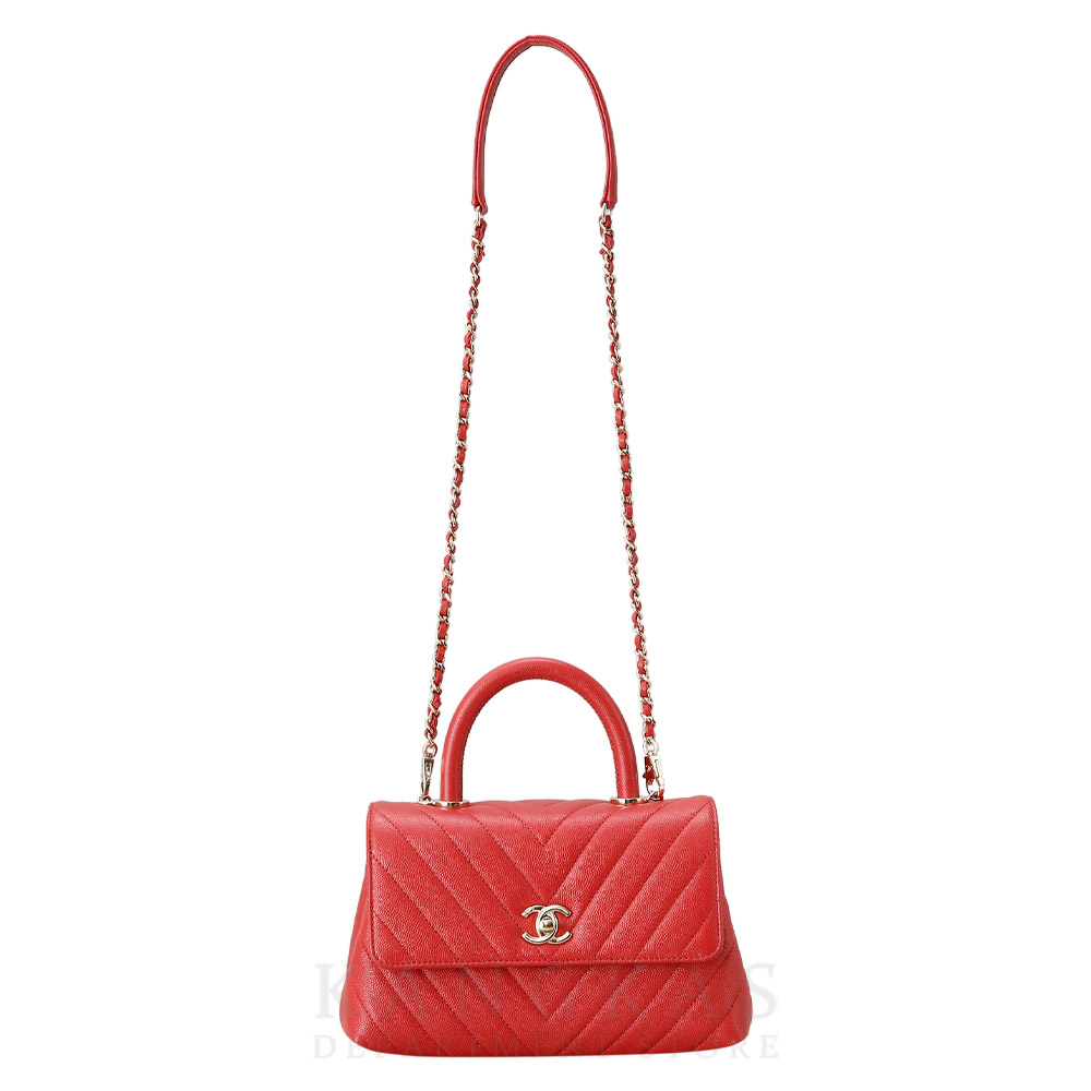 CHANEL(USED)샤넬 캐비어 쉐브론 코코핸들 스몰