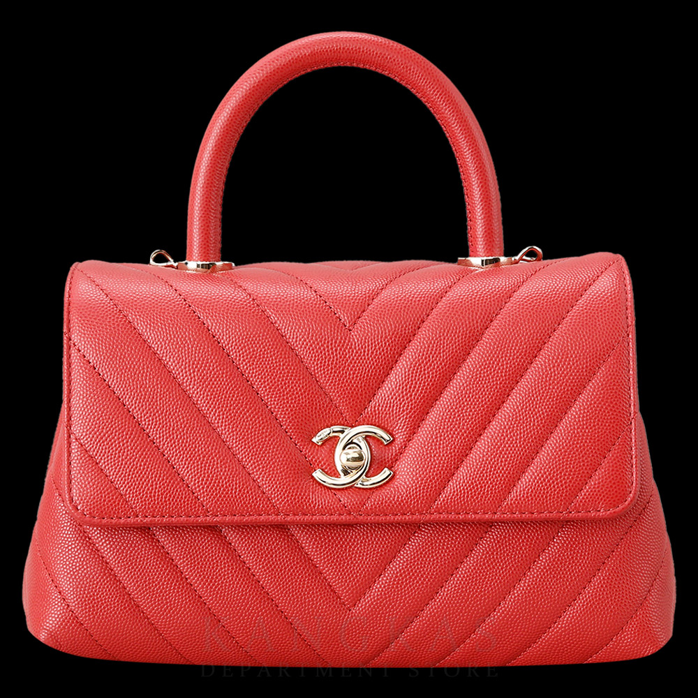 CHANEL(USED)샤넬 캐비어 쉐브론 코코핸들 스몰