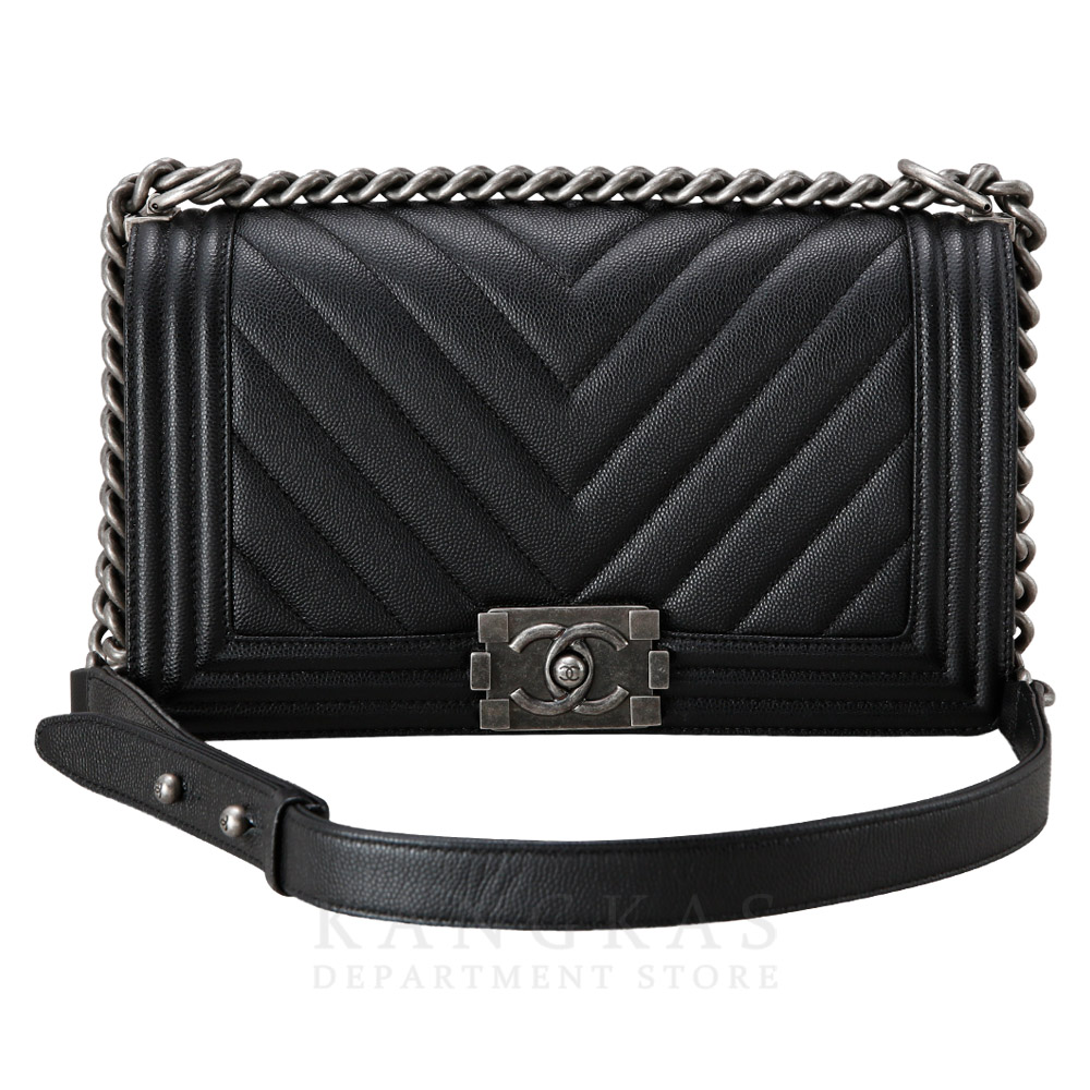 CHANEL(USED)샤넬 캐비어 쉐브론 보이샤넬 미듐