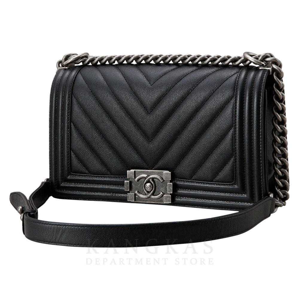 CHANEL(USED)샤넬 캐비어 쉐브론 보이샤넬 미듐