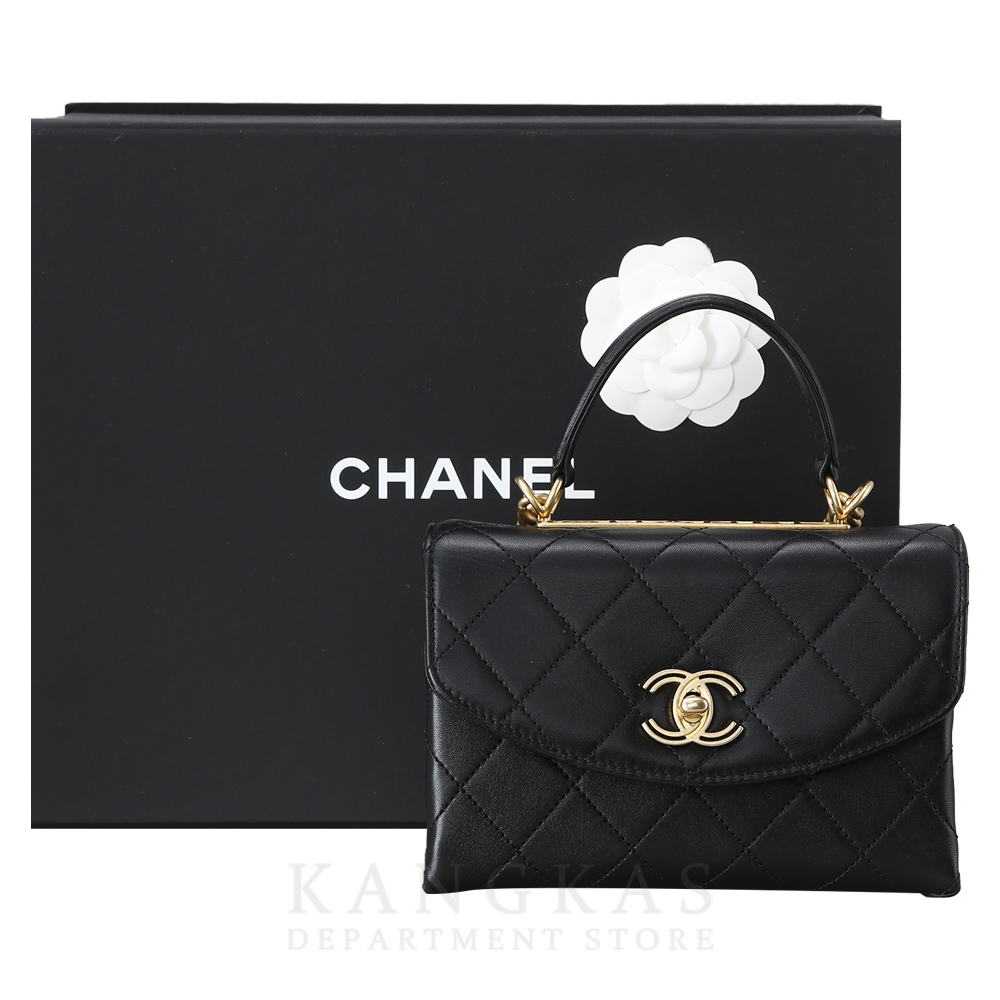 CHANEL(USED)샤넬 AS1174 메탈로고 탑핸들 플랩백