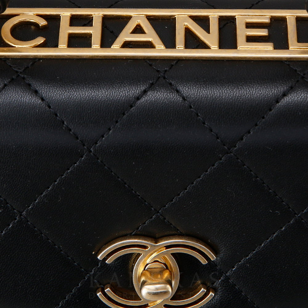 CHANEL(USED)샤넬 AS1174 메탈로고 탑핸들 플랩백