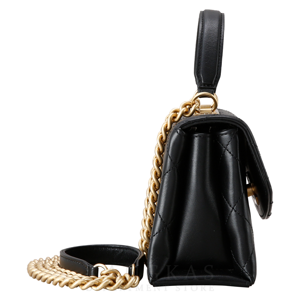CHANEL(USED)샤넬 AS1174 메탈로고 탑핸들 플랩백