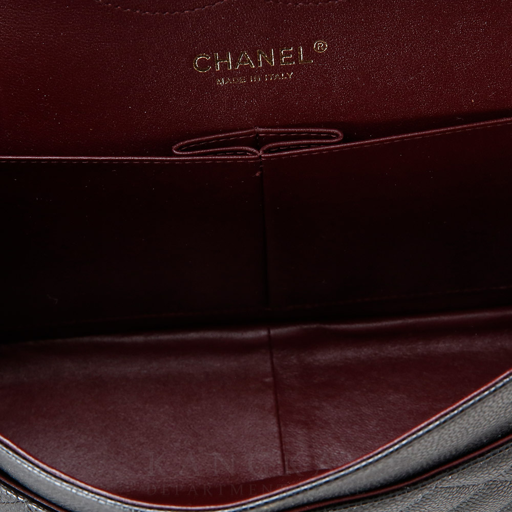 CHANEL(USED)샤넬 클래식 캐비어 점보 블랙 금장
