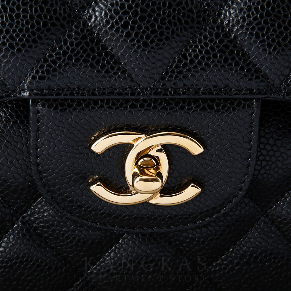 CHANEL(USED)샤넬 클래식 캐비어 점보 블랙 금장