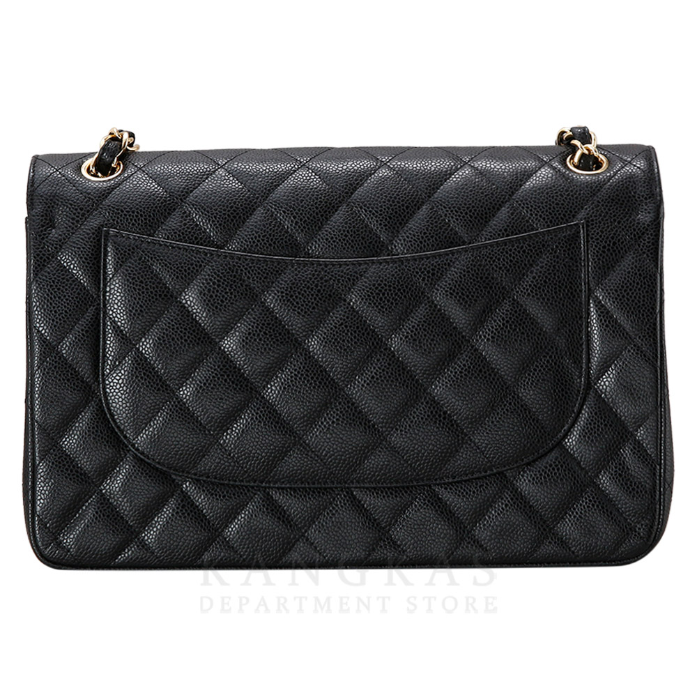 CHANEL(USED)샤넬 클래식 캐비어 점보 블랙 금장