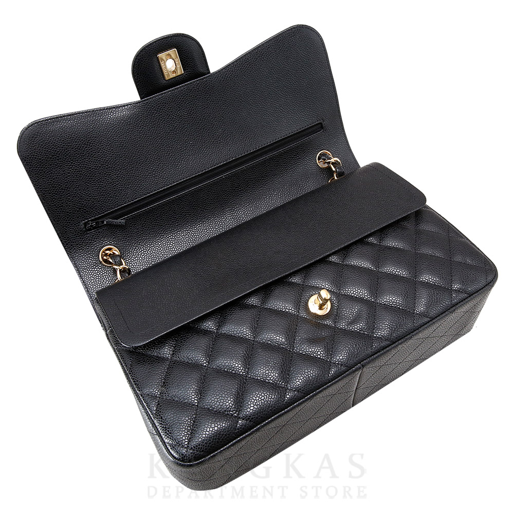 CHANEL(USED)샤넬 클래식 캐비어 점보 블랙 금장