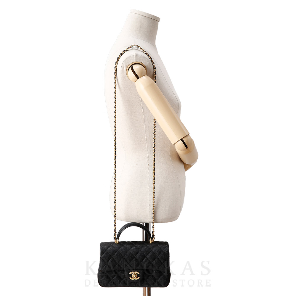 CHANEL(USED)샤넬 캐비어 클래식 뉴미니 탑핸들