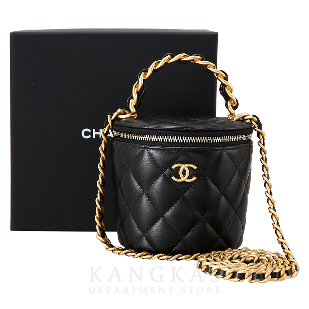 CHANEL(USED)샤넬 AP2873 코스메틱 원형 베니티 탑핸들